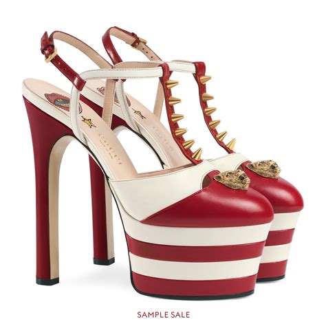 platform gucci heels women|Gucci studded heels.